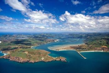 Taiaroa Head, Otago Peninsula, Aramoana and Entrance to Otago Harbor, near Dunedin, New Zealand | Obraz na stenu