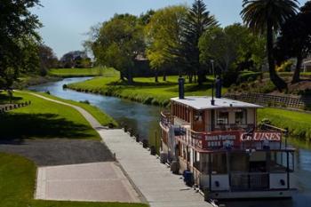 River Queen Paddle Steamer, Taylor River, New Zealand | Obraz na stenu