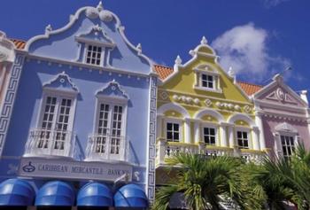 Dutch Gabled Architecture, Oranjestad, Aruba, Caribbean | Obraz na stenu