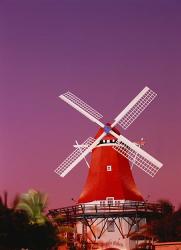 The Mill Resort against pink sky, Oranjestad, Aruba | Obraz na stenu