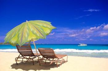 Beach Umbrella, Abaco, Bamahas | Obraz na stenu