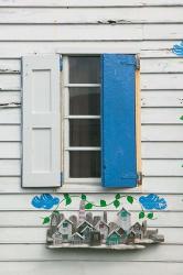 Beach House Blue shutters, Loyalist Cays, Bahamas, Caribbean | Obraz na stenu