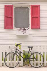 Beach House and Bicycle, Loyalist Cays, Bahamas, Caribbean | Obraz na stenu