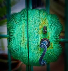 Iron Gate Door Handle in Road Town, Tortola, British Virgin Islands | Obraz na stenu