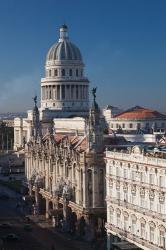 Cuba, Havana, Capitol Building and town | Obraz na stenu