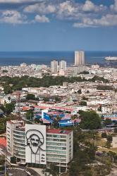Cuba, Havana, Building with Camilo Cienfuegos | Obraz na stenu
