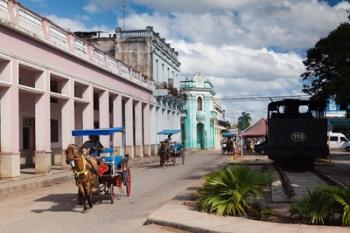 Cuba, Matanzas Province, Colon, horse drawn taxi | Obraz na stenu