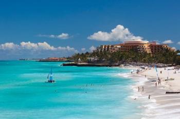 Cuba, Matanzas Province, Varadero, aerial view of Varadero Beach | Obraz na stenu