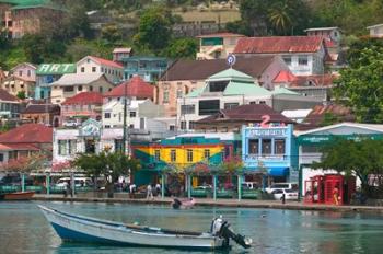 Shops, Restaurants and Wharf Road, The Carenage, Grenada, Caribbean | Obraz na stenu