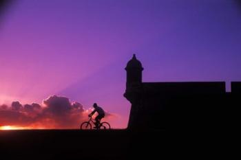 Sunset Bike Ride at El Morro Fort, Old San Juan, Puerto Rico | Obraz na stenu