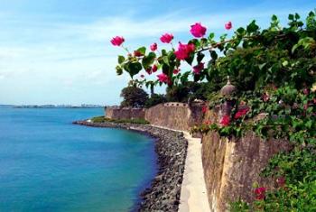 Waterfront Walkway, Fort San Felipe del Morro, San Juan, Puerto Rico, | Obraz na stenu