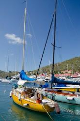 Colorful boats, Gustavia, Shell Beach, St Bart's, West Indies | Obraz na stenu