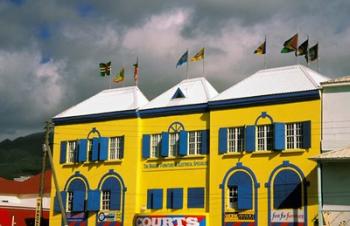 Bright Colorful Building, St Kitts, Caribbean | Obraz na stenu