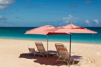 Beach Umbrellas On Grace Bay Beach, Turks And Caicos Islands, Caribbean | Obraz na stenu