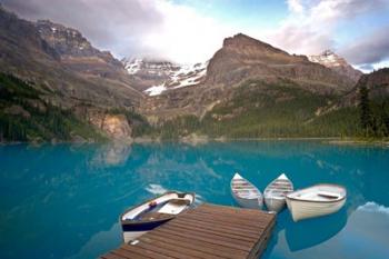 British Columbia, Yoho NP, Boats on Lake Ohara | Obraz na stenu