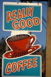 Coffee Sign on Vancouver Island, British Columbia, Canada | Obraz na stenu