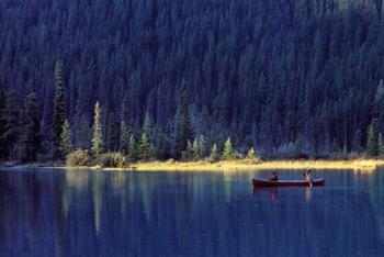 Fishing on Waterfowl Lake, Banff National Park, Canada | Obraz na stenu