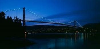 Lions Gate bridge at night, Burrard Inlet, Vancouver, British Columbia | Obraz na stenu