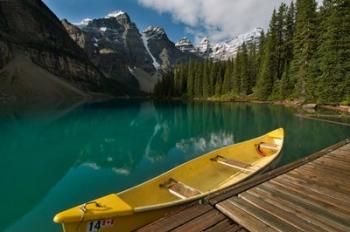 Canoe along Moraine Lake, Banff National Park, Banff | Obraz na stenu