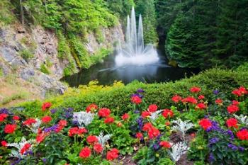 Butchart Gardens Water Fall, Victoria, British Columbia, Canada | Obraz na stenu