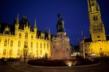 House of Governor and Belfort Church, Belgium | Obraz na stenu