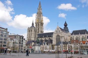 Statue of Rubens and Our Lady's Cathedral | Obraz na stenu