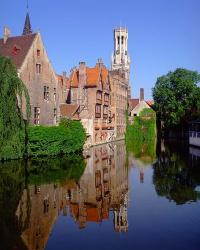 The Belfry and Rosary Quay, Belgium | Obraz na stenu