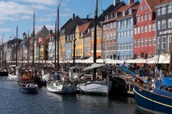 Colorful Buildings, Boats And Canal, Denmark, Copenhagen | Obraz na stenu