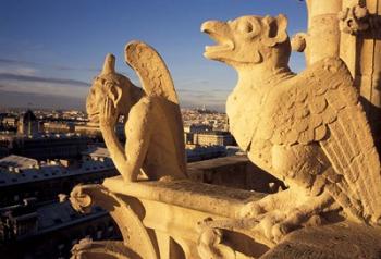 Gargoyles of the Notre Dame Cathedral, Paris, France | Obraz na stenu