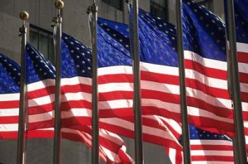 US Flags in Rockefeller Plaza, New York | Obraz na stenu