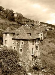 Medieval houses, Aveyron, Conques, France | Obraz na stenu