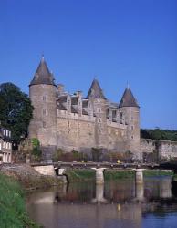 Josselin Chateau and River Oust, Brittany, France | Obraz na stenu