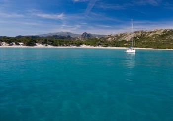 Corsica Sailboat at Saleccio Beach | Obraz na stenu