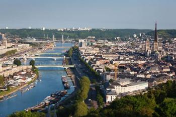 City Above Seine River, Rouen | Obraz na stenu