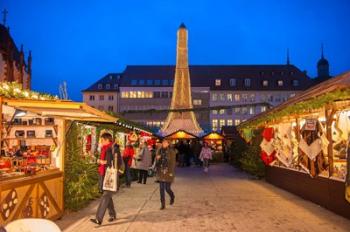 Christmas Market at Twilight, Germany | Obraz na stenu