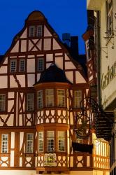 Germany, Hesse, Limburg An Der Lahn, Half-Timbered Building, Dawn | Obraz na stenu