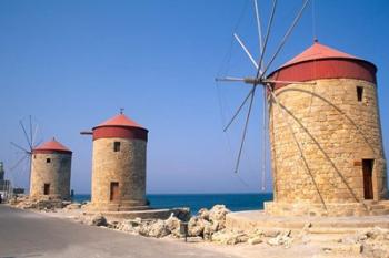 Old Windmills of Rhodes, Greece | Obraz na stenu