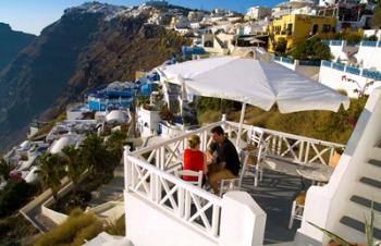 Mountain Cliffs of Fira, Santorini, Greece | Obraz na stenu