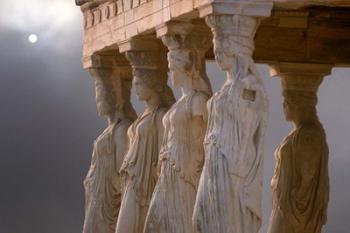 Greek Columns and Greek Carvings of Women, Temple of Zeus, Athens, Greece | Obraz na stenu