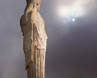 Sculptures of the Caryatid Maidens Support the Pediment of the Erecthion Temple, Adjacent to the Parthenon, Athens, Greece | Obraz na stenu