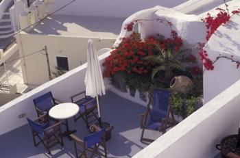 Patio of Hotel Between Fira and Imerovigli, Greece | Obraz na stenu