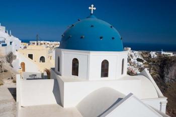 Blue Domed Church, Imerovigli, Santorini, Greece | Obraz na stenu