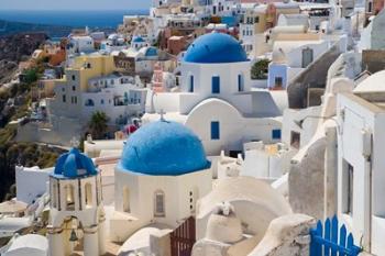 Blue Domed Churches, Oia, Santorini, Greece | Obraz na stenu