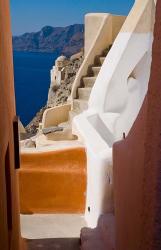 Stairways and Old Cathedral, Oia, Santorini, Greece | Obraz na stenu