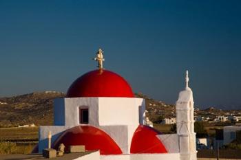 Greece, Mykonos, Red Dome Church Chapels | Obraz na stenu