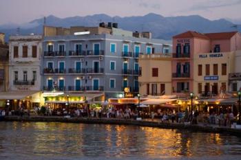 Evening Light along the Old Harbor, Chania, Crete, Greece | Obraz na stenu