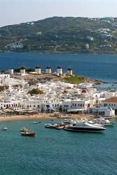 Greece, Mykonos, Chora, Inner Harbor of Mykonos | Obraz na stenu