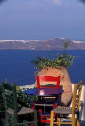 Terrace with Sea View, Santorini, Greece | Obraz na stenu