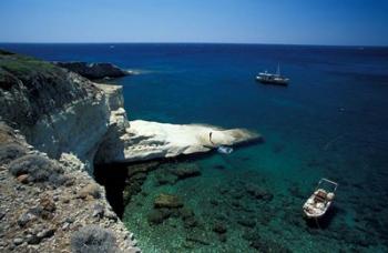 Gerontas, White Sandstone Rock of Aegean Sea, Milos, Greece | Obraz na stenu