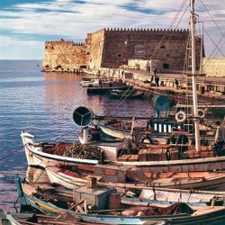 Greece, Crete, Fishing boats, Rossa al Mare | Obraz na stenu